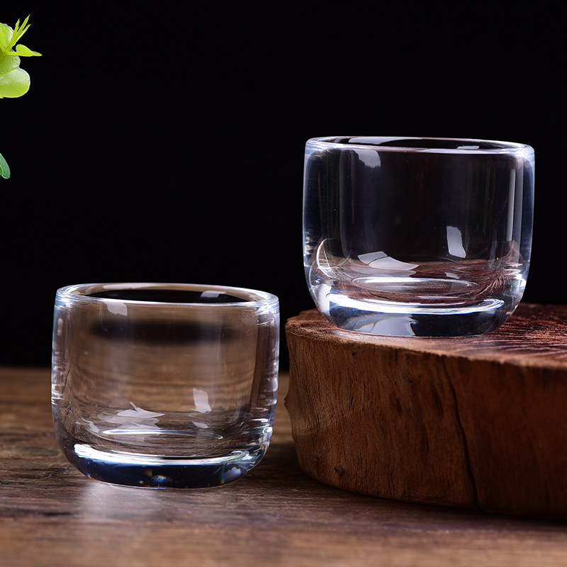 天然水晶杯主人杯单杯石材原石手工打磨白水晶小茶杯品茗杯喝茶杯