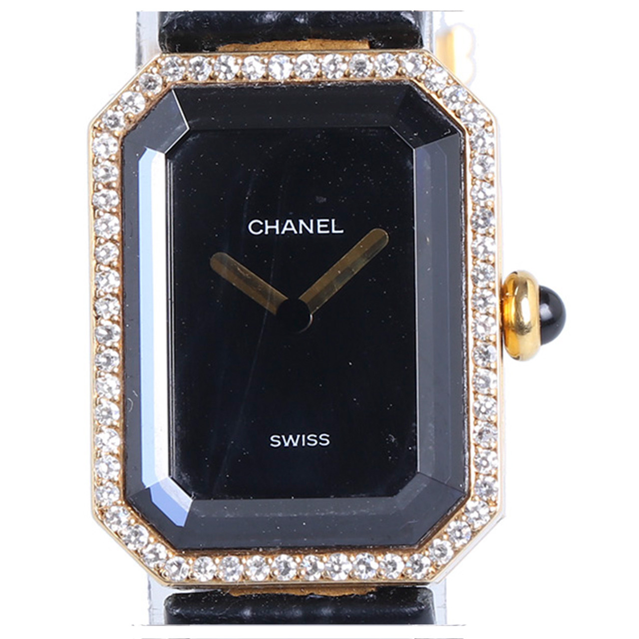[9.0新]香奈儿chanel女士18k黄金石英腕表方糖系列