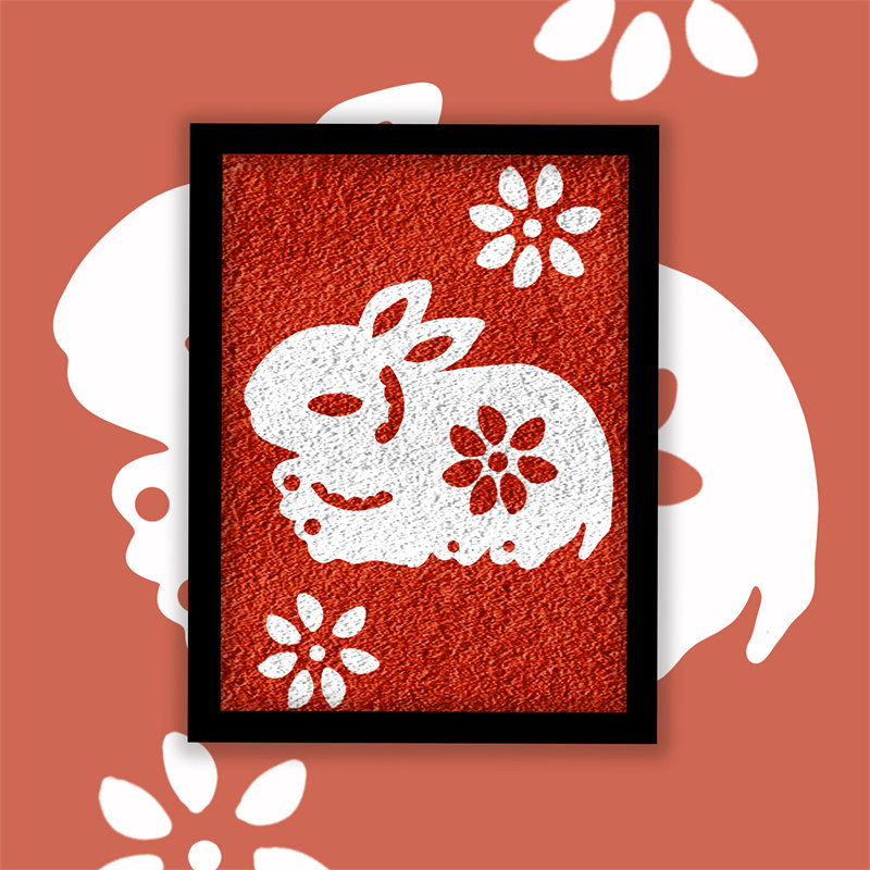兔年纸浆画2023新款简易卡通填色画儿童创意礼物diy手工活动