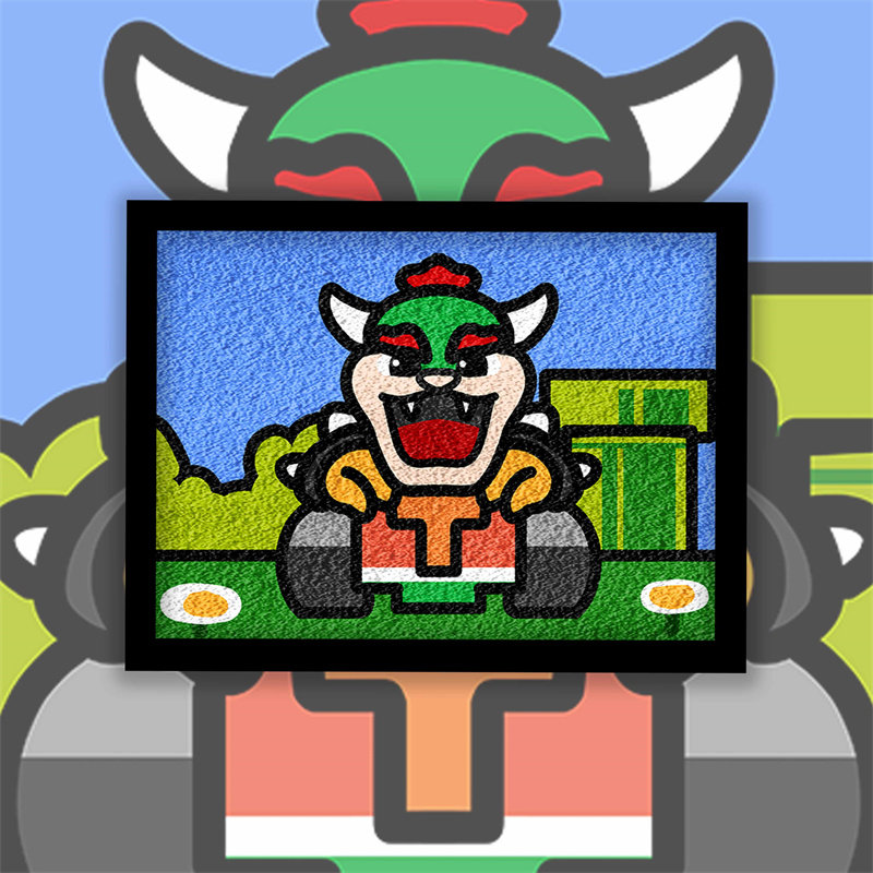 童年回忆 经典游戏 马里奥闯关 碧琪公主 奇诺比奥 卡丁车 纸浆画