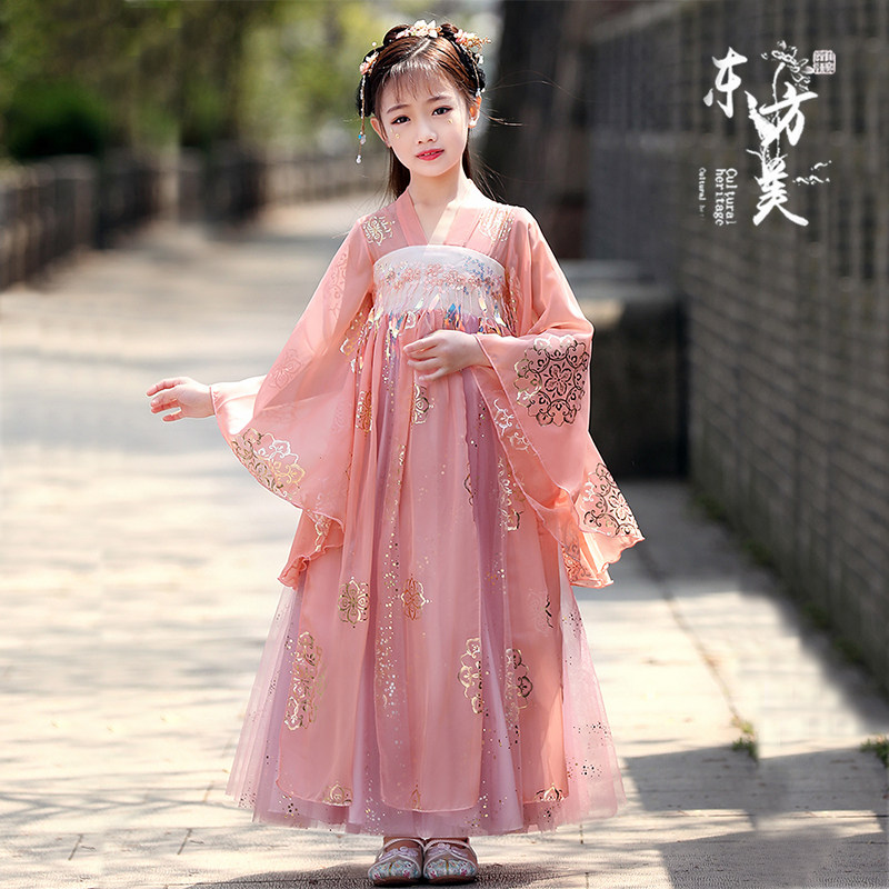 艾米baby品质童装-女童汉服夏秋大袖中国风超仙齐胸襦裙儿童古风宽袖