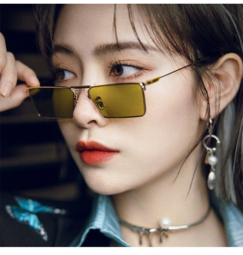 新款时尚小方框太阳镜2021欧美潮流男女同款方形墨镜韩版个性眼镜