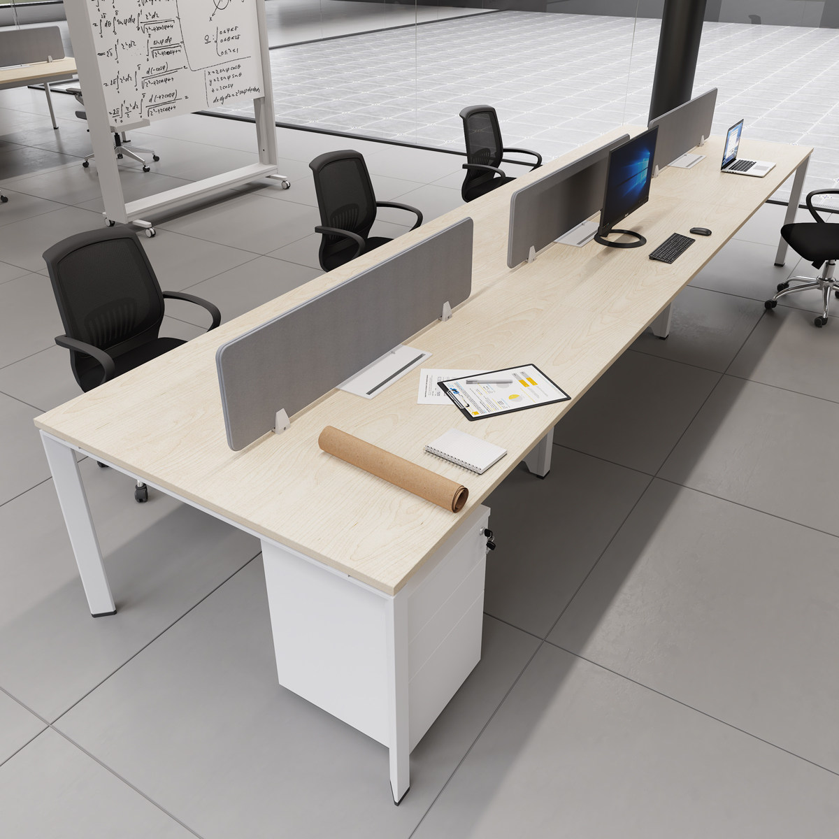 四工位办公桌