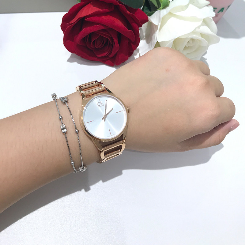 瑞士ck手表女表款石英表腕表专柜正品精钢带时尚简约链条防水镂空