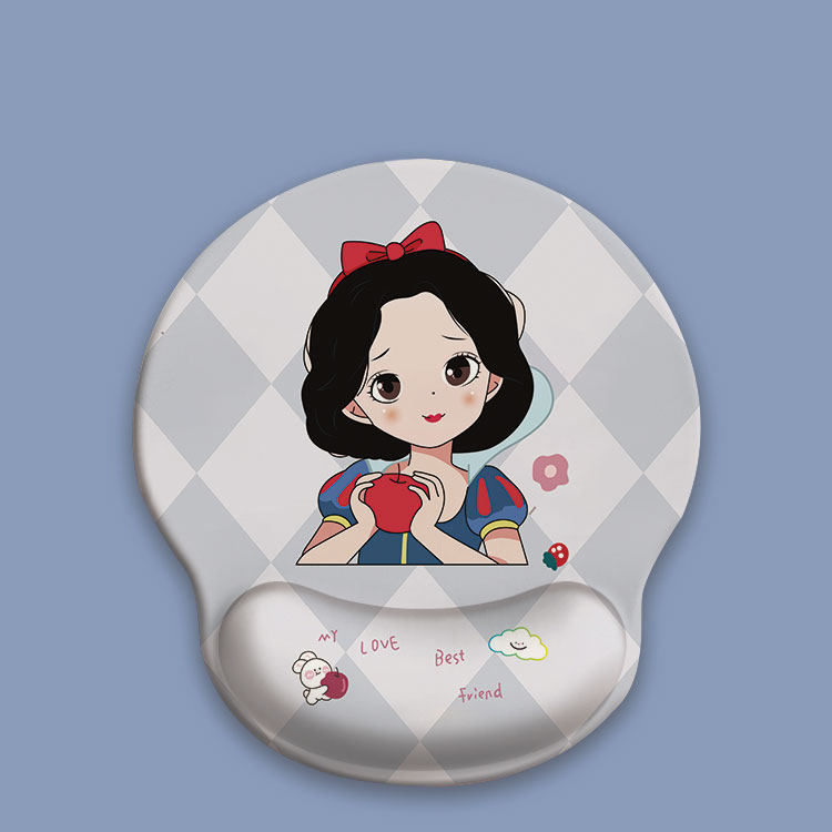 白雪卡通公主硅胶鼠标护腕手腕鼠标垫手托游戏笔记本便携软鼠标垫