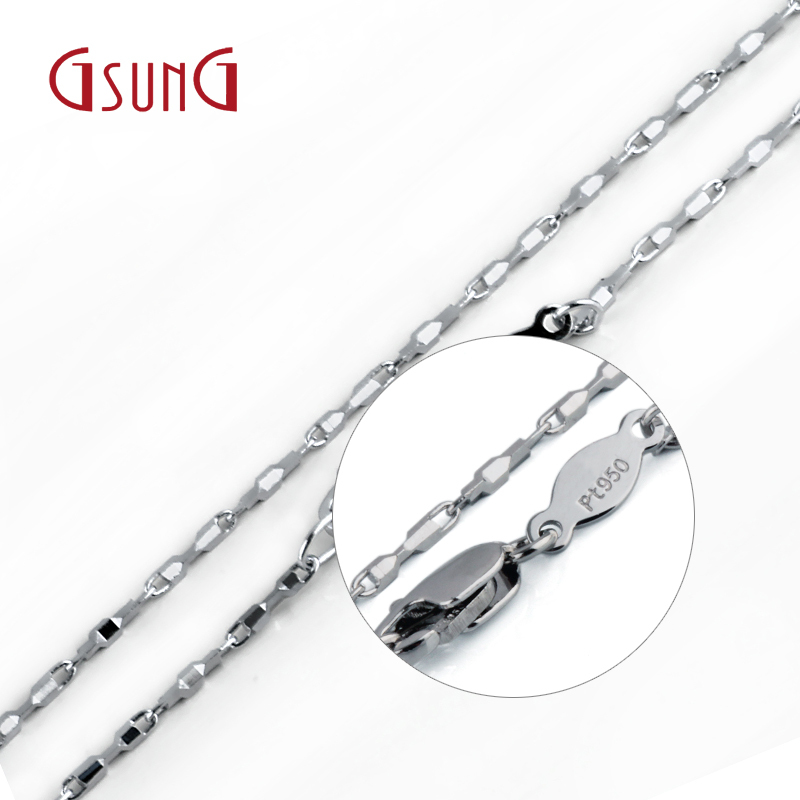 gsung铂金pt950项链女款颈链子白金pt950女生纯金长城链计价定制