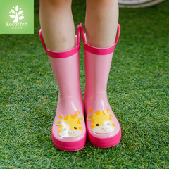 韩版手提儿童雨鞋男女小中童中筒雨靴卡通防滑小学生套鞋28-35码