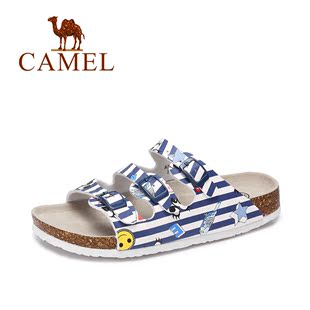 miumiu是什麼牌子的包一般多少錢 駱駝女鞋正品牌子藍色白色花皮帶扣平底平跟矮跟低跟一字型涼拖鞋 miumiu
