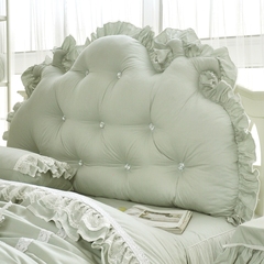 全棉韩式田园公主纯色床上大靠背纯棉床上软包靠垫双人靠枕可拆洗