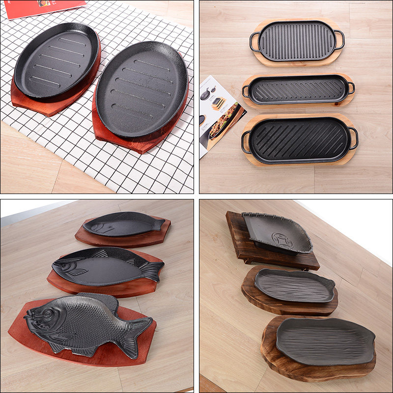 铁板鱼形烤盘 鲫鱼铁板烧 诸葛烤鱼盘铸铁鱼盘 韩式铁板烧烤鱼盘_不