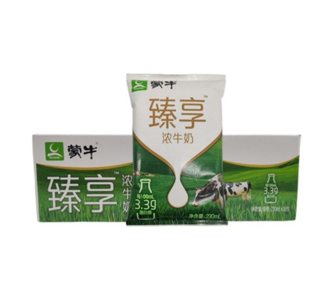 乐团 蒙牛臻享浓牛奶230ml*16包纯牛奶整箱纸袋装早餐奶