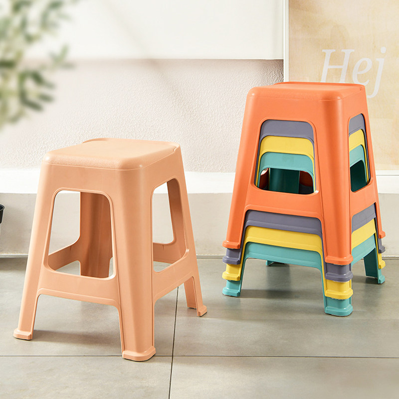 塑料凳子加厚家用极简可摞叠高板凳大人结实胶凳餐桌高凳简易登子