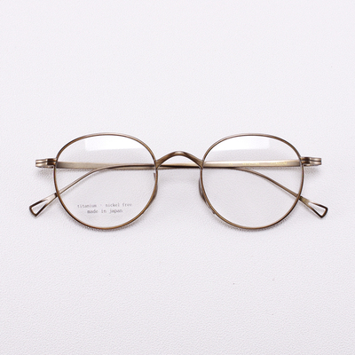 独特龟足鼻托设计日本古董风格纯钛眼镜架男女款古典文艺青年