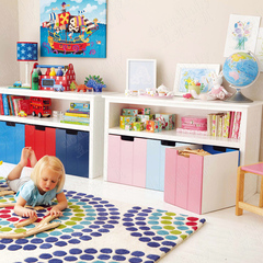 宜家儿童书柜书架组合收纳柜简易储物柜简约现代玩具柜置物柜斗柜