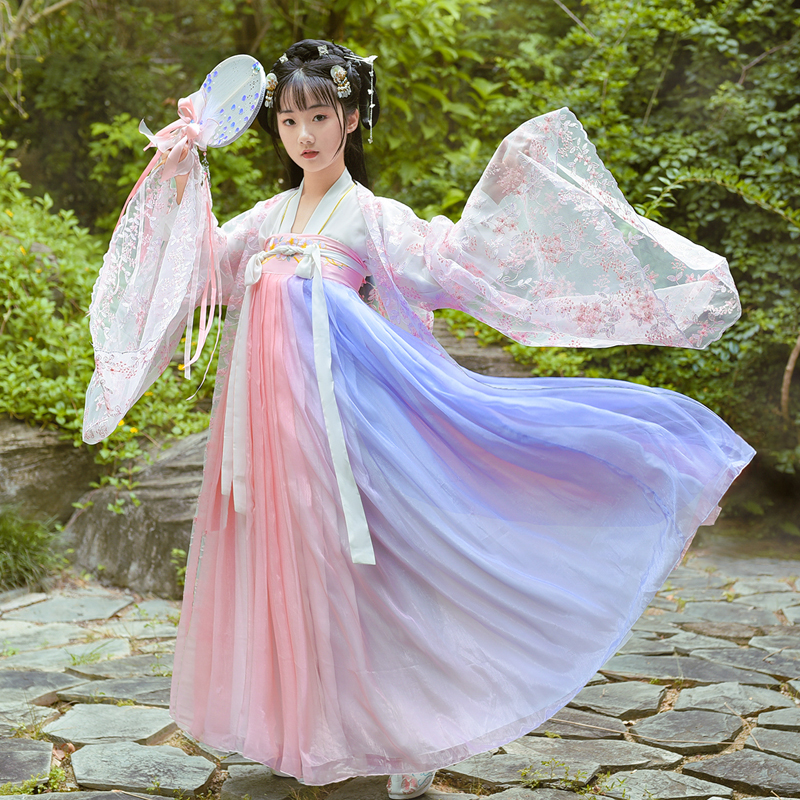古装春樱汉服女童中国风樱花学生超仙飘逸古风即将绝版忘川彼岸花