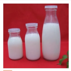 玻璃奶瓶鲜奶瓶牛奶瓶250-500ml奶吧专用瓶送盖子批发 玻璃瓶