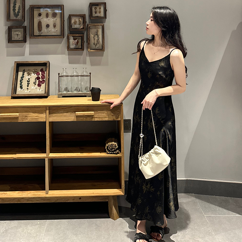 ACHU 2024夏季新款新中式女国风吊带连衣裙