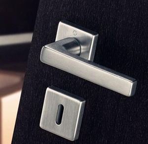 德国好博hoppe进口木门分体执手1643/f9铝合金仿钢色欧式机械门锁