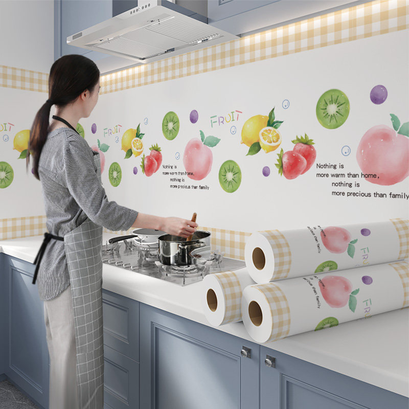 厨房防油贴纸橱柜防水自粘灶台墙壁台面不沾油防火耐高温墙贴墙纸