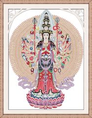 千手观音十字绣棉线佛教人物系列观音菩萨佛像十字绣客厅大幅图画