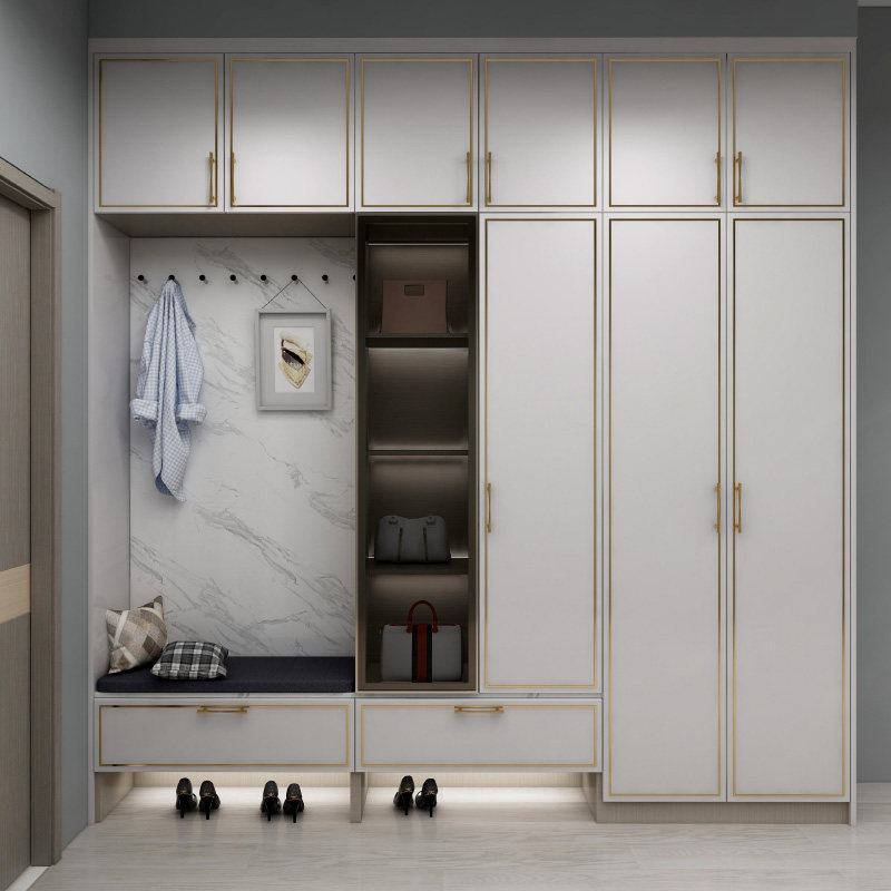 兔宝宝易装鞋柜定制鞋柜入户玄关柜一体大容量组合全屋定制鞋帽柜