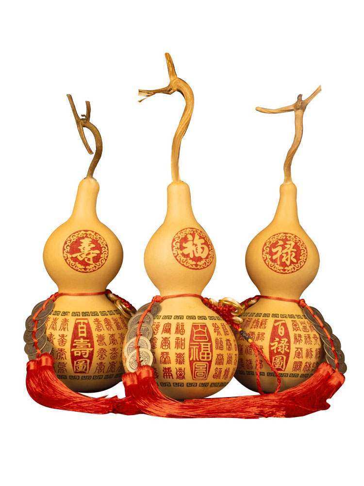 天然葫芦摆件大号葫芦开口助业化解霉运家居红色平安汽车挂件葫芦
