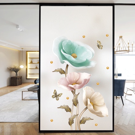 创意3d立体墙贴画玻璃贴窗花贴阳台厨房门贴纸卫生间装饰窗户贴花