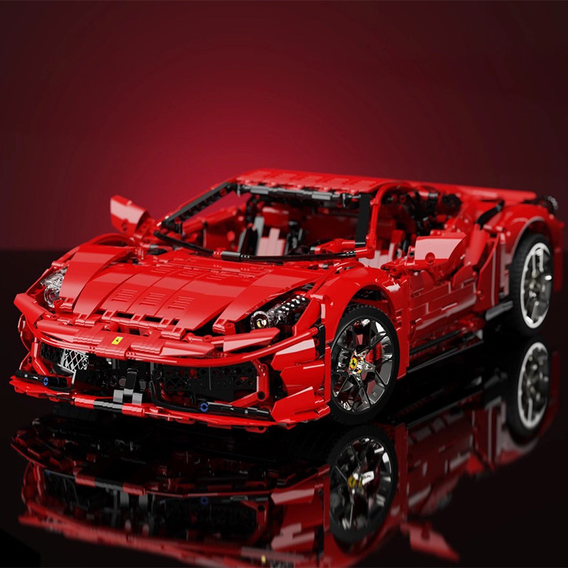 乐高moc法拉利458拼装积木成年立体模型成人高难度跑车赛车玩具