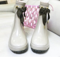 大牌出口原单余单紫色高跟短款防滑雨靴雨鞋天然橡胶舒适特价