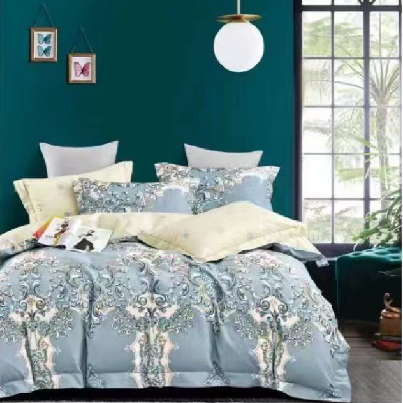 潍绣坊全棉田园风床品四件套床单被套被罩枕头套床上用品现代纯棉