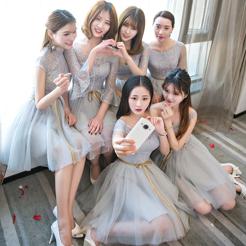 特价姐妹团伴娘服短款2017新款 秋冬