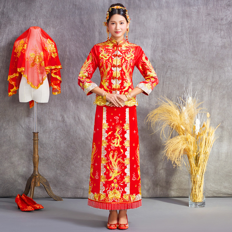 爱乐信龙凤褂裙褂2019新款中式礼服服新娘礼服嫁衣敬酒服修身 旗|ruв категории Женская одежда, Cвадебные платья, ципао - от Buy2taobao.com для оказания профессиональной услуги покупки агента Taobao