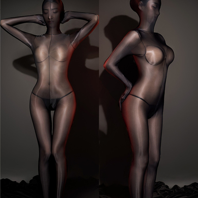 女式新款热卖爆款性感五指全包后拉链薄透开档连体连身丝袜衣