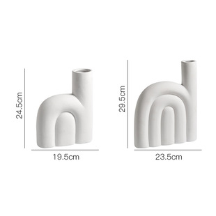 侘寂风现代简约白色型设计师款陶瓷花器花瓶家居装饰摆件