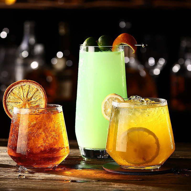 玻璃杯鸡尾酒杯高颜值ins风酒吧莫吉托杯子调酒杯海波果汁饮品杯