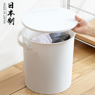 日本进口洗澡水桶塑料洗车家用浴室手提洗衣储水收纳桶带盖钓鱼桶