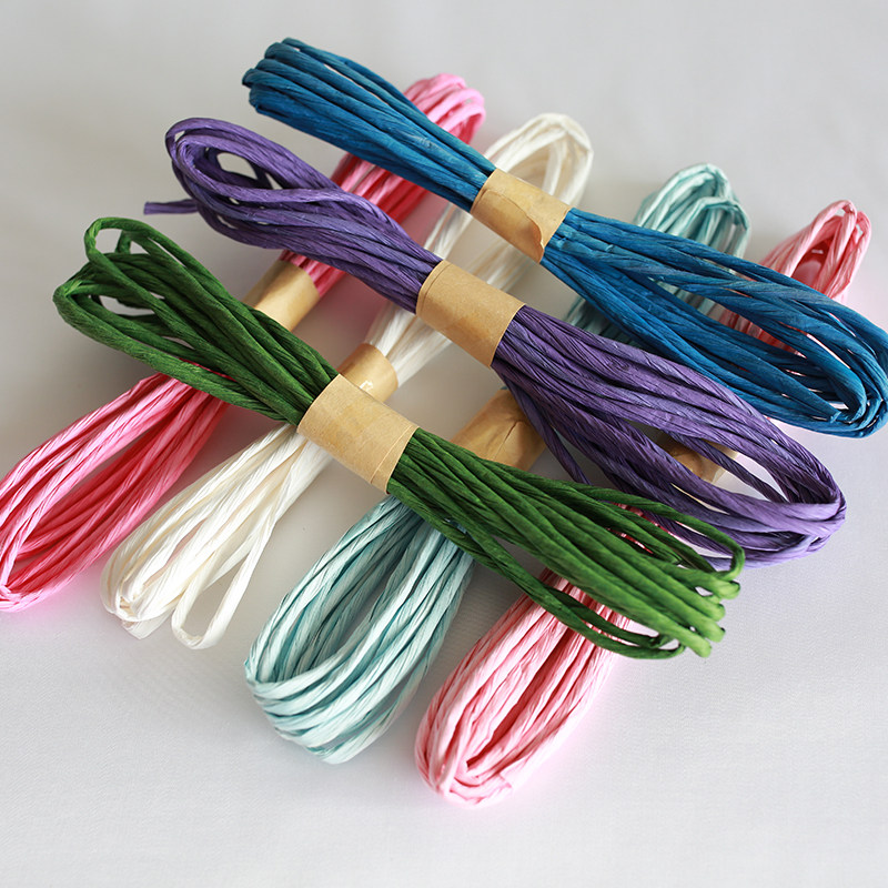 彩色纸藤造花用纸藤纸艺diy材料可染色