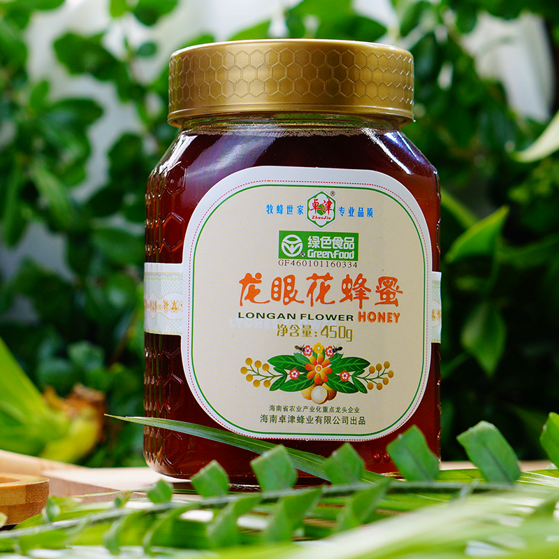 蜂蜜卓津龙眼花蜂蜜450g绿色食品纯蜂蜜浓厚香醇老字号出品