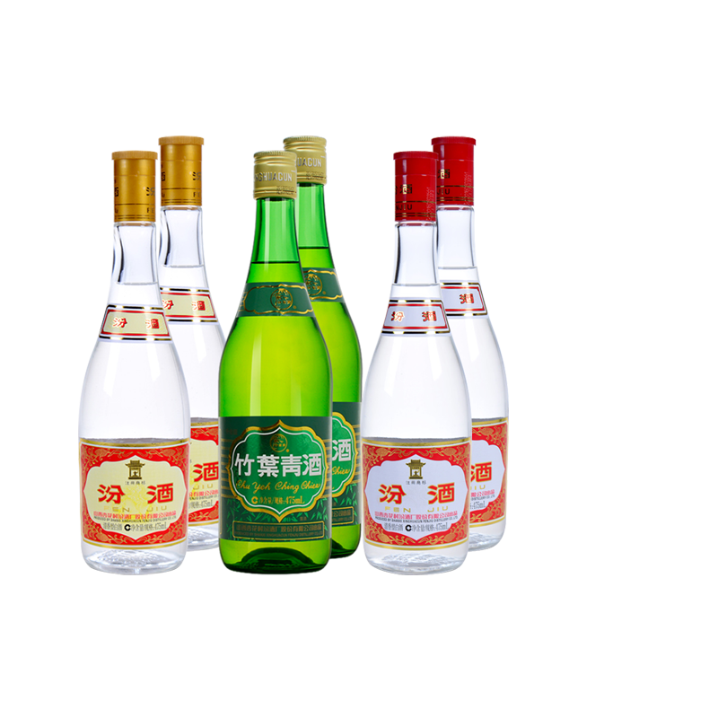 汾酒53度黄盖汾酒38度竹叶青酒4