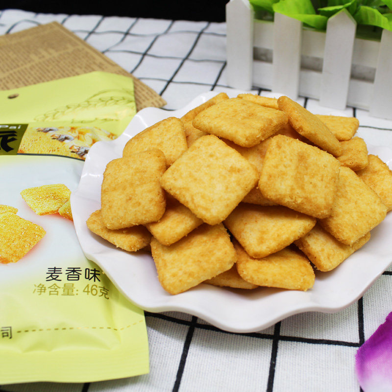 天宜园麦派麦烧饼干麦香味膨化8090怀旧办公休闲零食小吃46克包邮