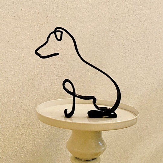 独立站博美犬玩偶MinimalistArtsculpture狗极简艺术动物雕塑摆件