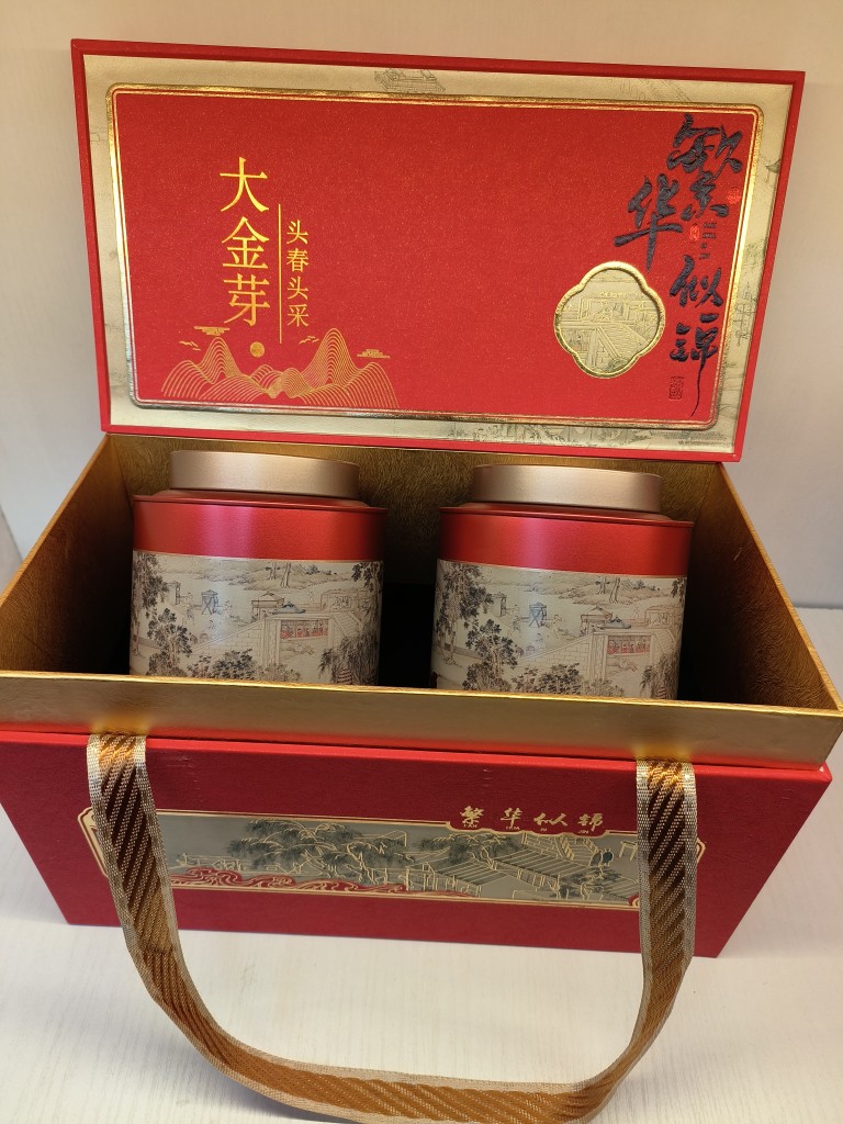 滇红茶包装礼盒中国红茶绿茶通用礼品盒高级绿色空罐子大金针包装