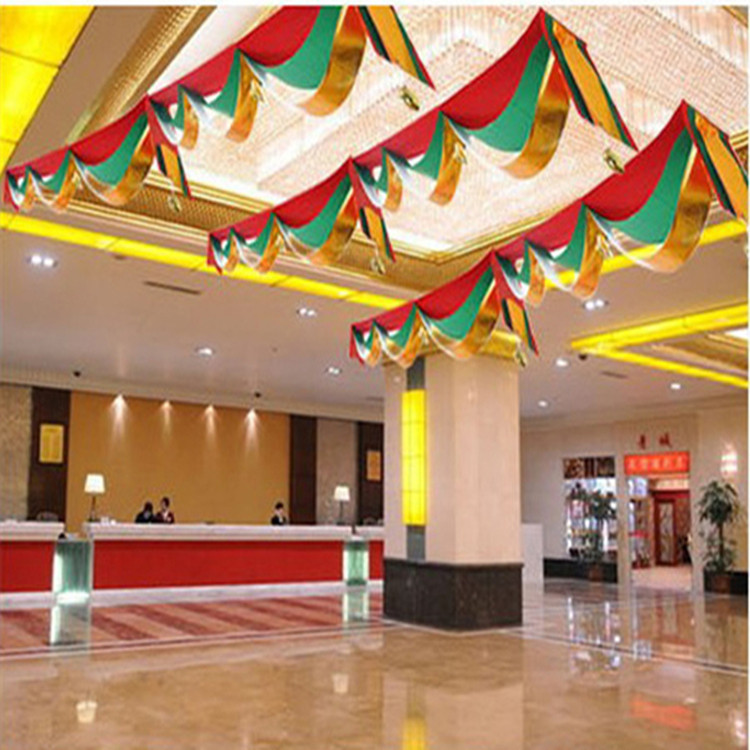 节日开业周年店庆装饰品布置店铺店面挂饰件创意彩带波浪彩旗吊旗