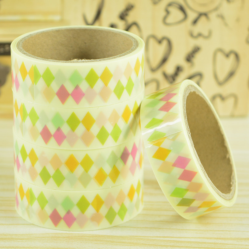 卡通彩色透明胶带小diy相册装饰胶带手账日记冰箱贴纸胶布_不打折现价