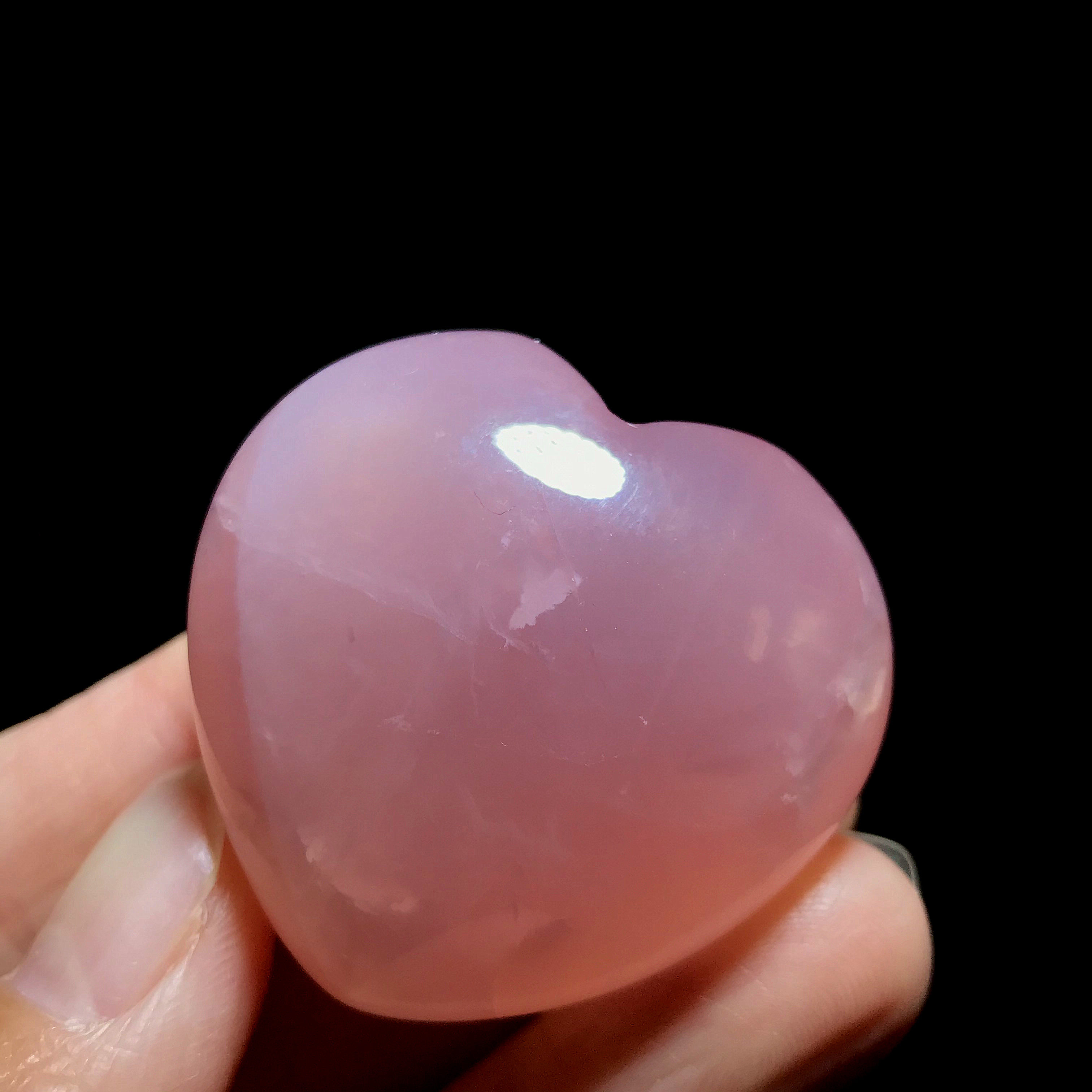 天然粉水晶心形爱心星光原石原矿一物一图卧室装饰水晶饰品口袋石