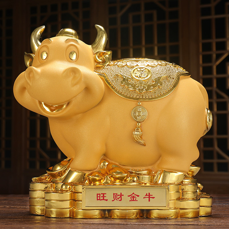 存钱罐2021新款招财生肖金牛摆件客厅创意可爱本命年牛年储钱礼品