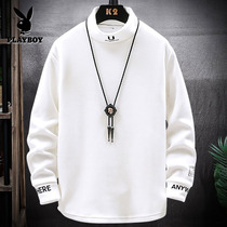 Playboy bodysuit men 2020 new trend spring half high collar double side Plush long sleeve T-shirt spring and autumn base coat