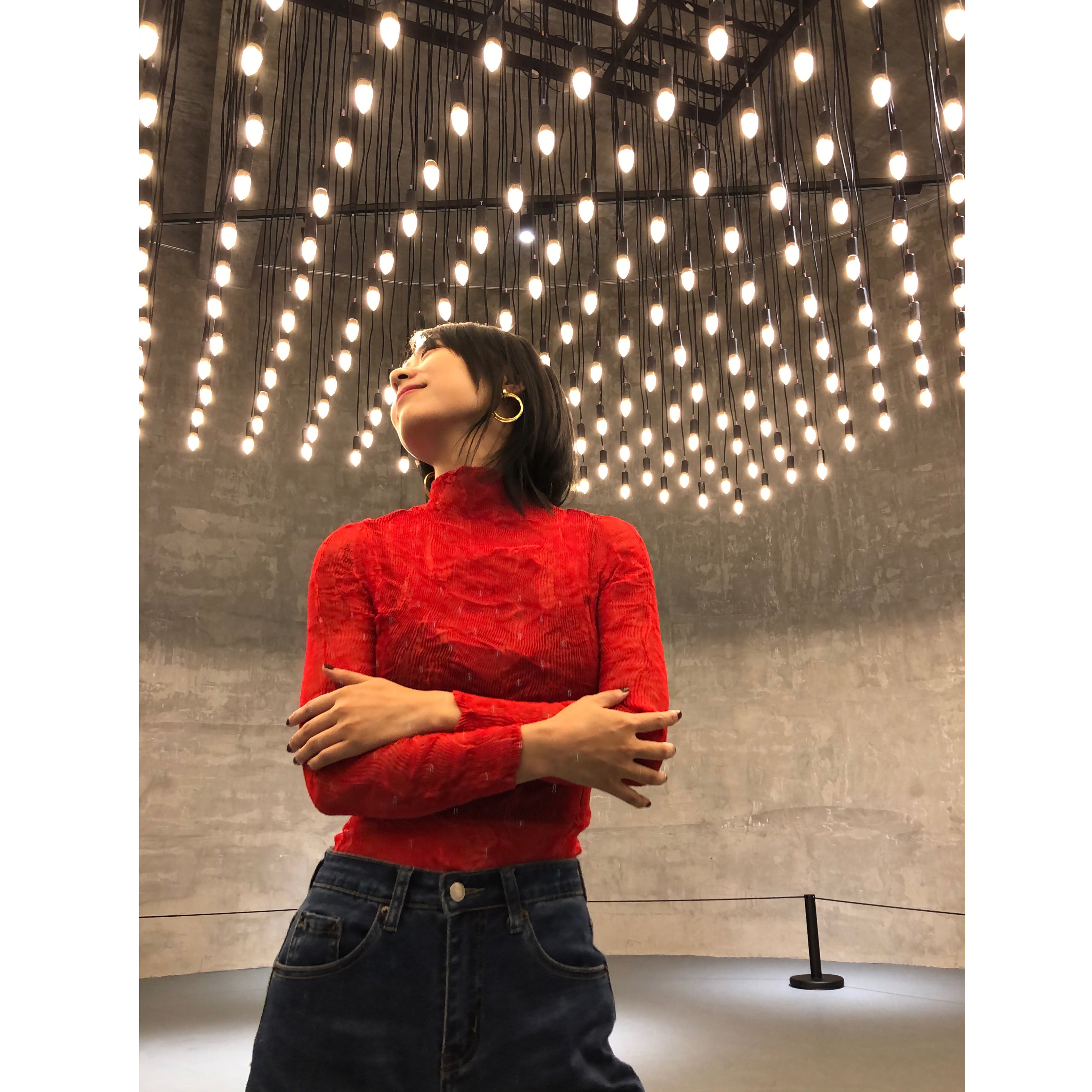 lavieenrose浪漫浪漫玫瑰玫瑰花褶皱半高高领毛针织衫