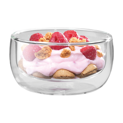 西式小甜品碗 水果沙拉碗 耐热双层冰激淋小碗 创意玻璃碗 300ml