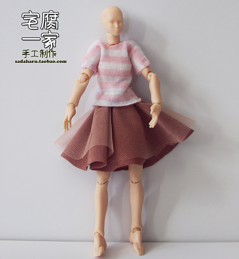 宅腐一家纯手工定制Figma素体女娃1/12衣服裙子